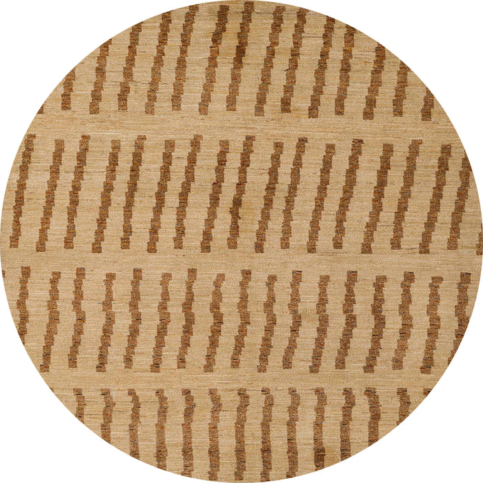 Round Machine Washable Abstract Orange Rug, wshabs5440