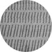 Round Machine Washable Solid Gray Modern Rug, wshabs5440gry