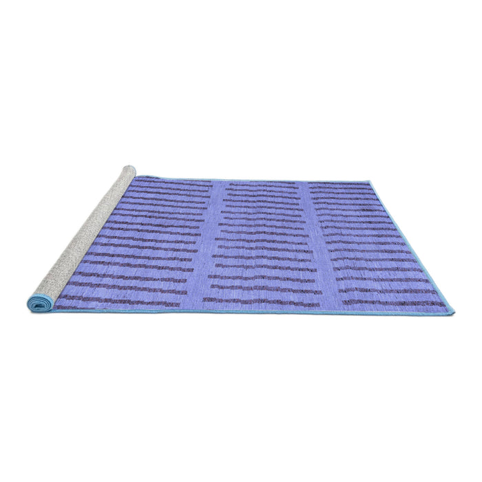 Sideview of Machine Washable Solid Blue Modern Rug, wshabs5440blu