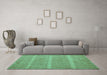 Machine Washable Solid Turquoise Modern Area Rugs in a Living Room,, wshabs5440turq