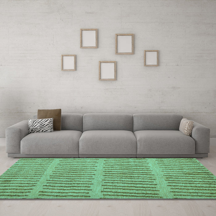 Machine Washable Solid Turquoise Modern Area Rugs in a Living Room,, wshabs5440turq