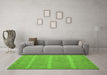 Machine Washable Solid Green Modern Area Rugs in a Living Room,, wshabs5440grn