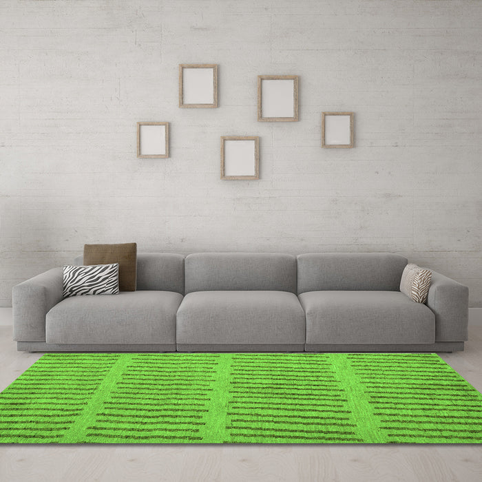 Machine Washable Solid Green Modern Area Rugs in a Living Room,, wshabs5440grn