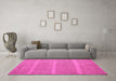Machine Washable Solid Pink Modern Rug in a Living Room, wshabs5440pnk