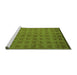 Sideview of Machine Washable Abstract Green Modern Area Rugs, wshabs5441grn