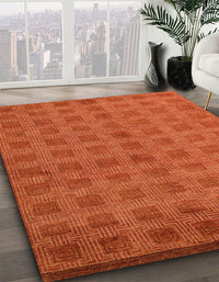 Abstract Orange Red Modern Rug, abs5441