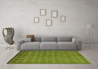 Machine Washable Abstract Green Modern Rug, wshabs5441grn