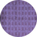 Round Abstract Blue Modern Rug, abs5441blu