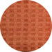 Round Machine Washable Abstract Orange Red Rug, wshabs5441