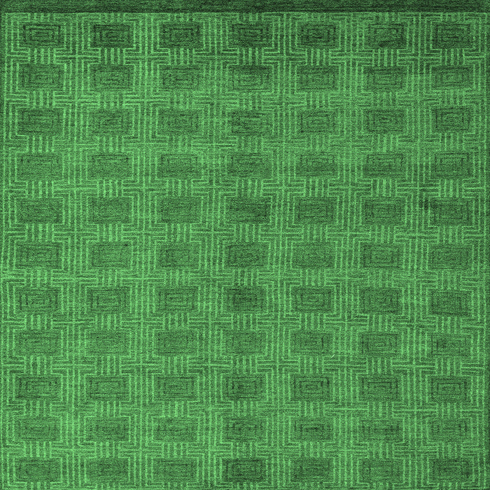 Square Machine Washable Abstract Emerald Green Modern Area Rugs, wshabs5441emgrn