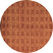 Round Abstract Brown Modern Rug, abs5441brn