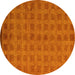 Round Abstract Yellow Modern Rug, abs5441yw