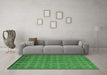 Machine Washable Abstract Emerald Green Modern Area Rugs in a Living Room,, wshabs5441emgrn