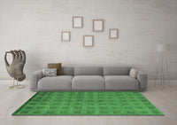 Machine Washable Abstract Emerald Green Modern Rug, wshabs5441emgrn