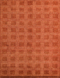 Machine Washable Abstract Orange Red Rug, wshabs5441