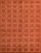 Machine Washable Abstract Orange Red Rug, wshabs5441