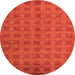 Round Abstract Orange Modern Rug, abs5441org