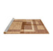 Sideview of Machine Washable Abstract Red Rug, wshabs5442