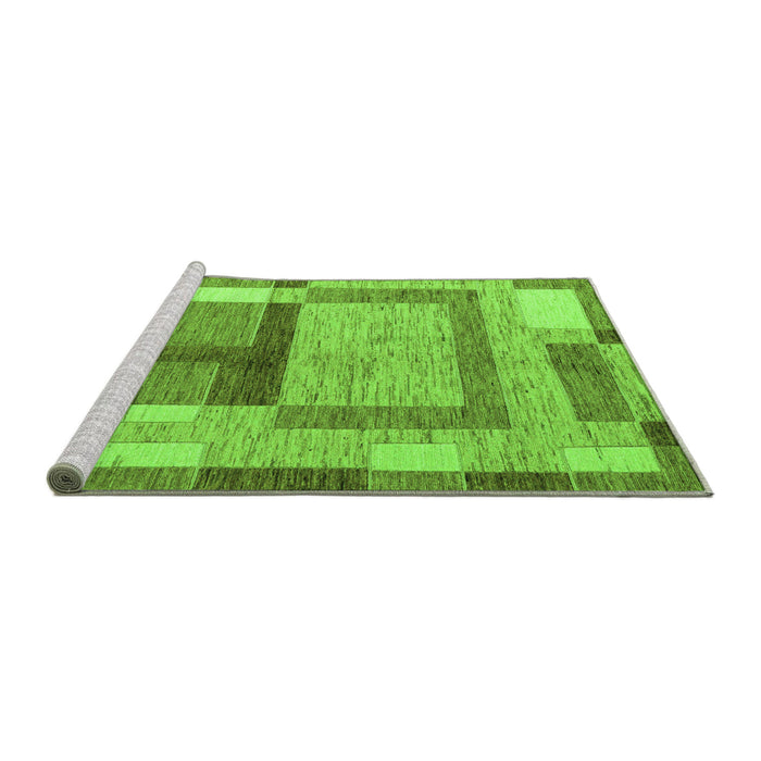 Sideview of Machine Washable Abstract Green Modern Area Rugs, wshabs5442grn