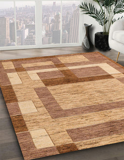 Machine Washable Abstract Red Rug in a Family Room, wshabs5442