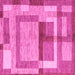 Square Abstract Pink Modern Rug, abs5442pnk