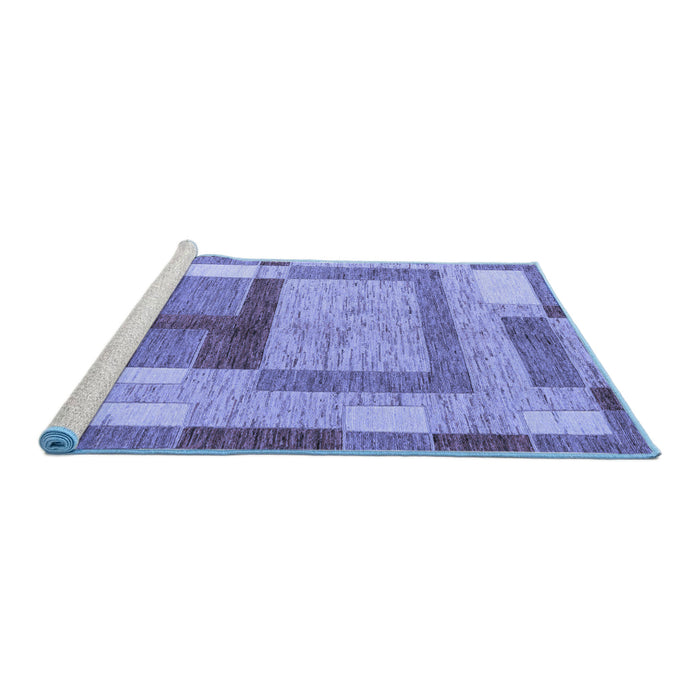 Sideview of Machine Washable Abstract Blue Modern Rug, wshabs5442blu