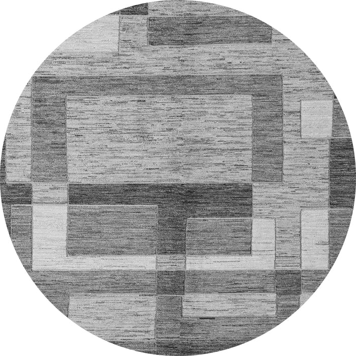 Round Abstract Gray Modern Rug, abs5442gry