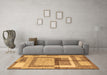 Machine Washable Abstract Brown Modern Rug in a Living Room,, wshabs5442brn