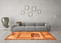 Machine Washable Abstract Orange Modern Rug, wshabs5442org