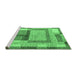 Sideview of Machine Washable Abstract Emerald Green Modern Area Rugs, wshabs5442emgrn