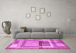 Machine Washable Abstract Purple Modern Area Rugs in a Living Room, wshabs5442pur