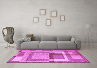 Machine Washable Abstract Purple Modern Rug, wshabs5442pur