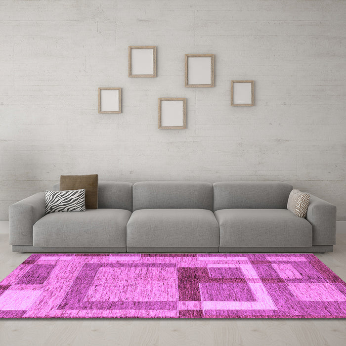 Machine Washable Abstract Purple Modern Area Rugs in a Living Room, wshabs5442pur