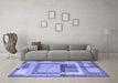 Machine Washable Abstract Blue Modern Rug in a Living Room, wshabs5442blu