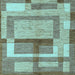 Square Abstract Light Blue Modern Rug, abs5442lblu