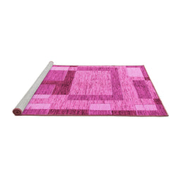 Sideview of Machine Washable Abstract Pink Modern Rug, wshabs5442pnk