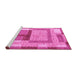 Sideview of Machine Washable Abstract Pink Modern Rug, wshabs5442pnk