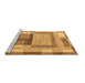 Sideview of Machine Washable Abstract Brown Modern Rug, wshabs5442brn