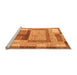 Sideview of Machine Washable Abstract Orange Modern Area Rugs, wshabs5442org