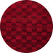 Round Machine Washable Abstract Red Rug, wshabs5443