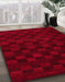 Machine Washable Abstract Red Rug in a Family Room, wshabs5443