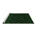 Sideview of Machine Washable Abstract Emerald Green Modern Area Rugs, wshabs5443emgrn