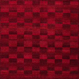 Square Machine Washable Abstract Red Rug, wshabs5443