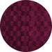 Round Machine Washable Abstract Purple Modern Area Rugs, wshabs5443pur