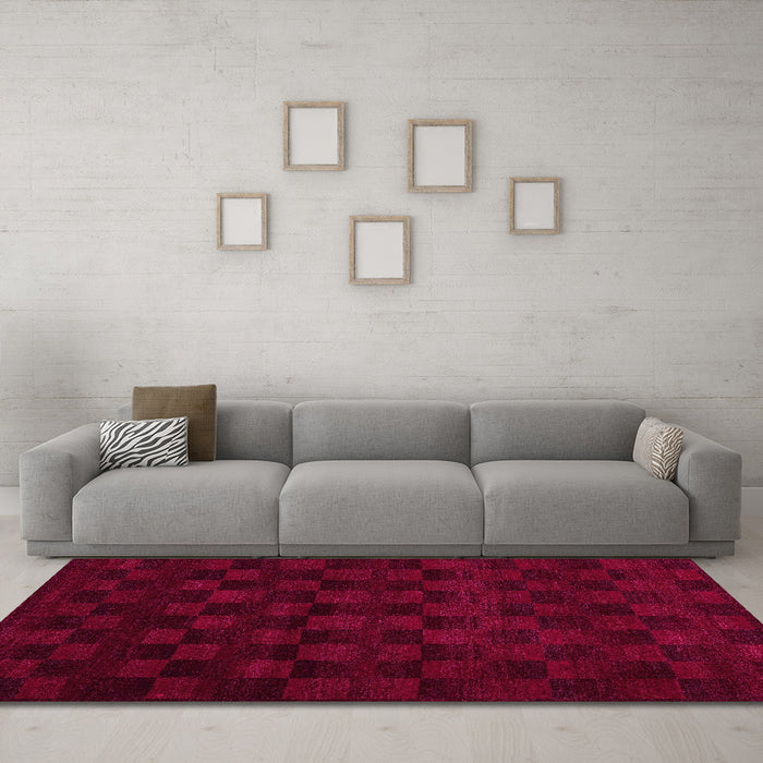 Machine Washable Abstract Pink Modern Rug in a Living Room, wshabs5443pnk