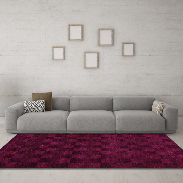 Machine Washable Abstract Purple Modern Area Rugs in a Living Room, wshabs5443pur