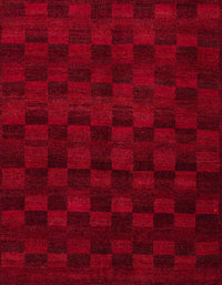 Machine Washable Abstract Red Rug, wshabs5443