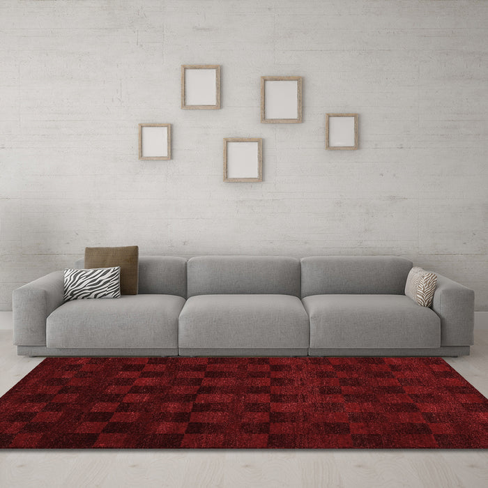 Machine Washable Abstract Brown Modern Rug in a Living Room,, wshabs5443brn