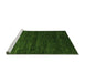 Sideview of Machine Washable Abstract Green Modern Area Rugs, wshabs5444grn