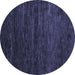 Round Machine Washable Abstract Blue Modern Rug, wshabs5444blu